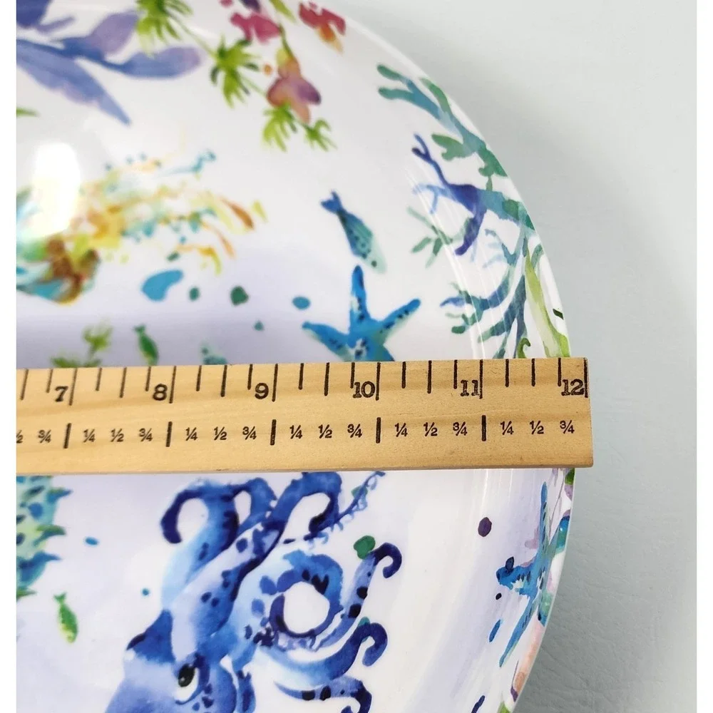 Pier 1 Imports Large Melamine Serving Bowl Ocean Life 12
